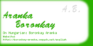 aranka boronkay business card